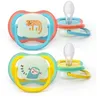 Image de AVENT ULTRA AIR NIGHT TIME - Sucettes Orthodontiques - Animaux Bleu et Jaune - 18 Mois et Plus 2 Sucettes