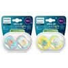 Image de Lot de 4 sucettes Pacifier ultra air - PHILIPS AVENT - SCF087/27 - Jour et nuit - Sans BPA - 18 mois et + - Vert / Orange
