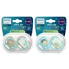 Image de Lot de 4 sucettes Pacifier ultra air - PHILIPS AVENT - SCF087/27 - Jour et nuit - Sans BPA - 6/18 mois - Vert / Orange