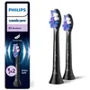 Image de Têtes de brosse de rechange sensibles - Philips - S2 Sensitive - Lot de 2 - Noir - Élimine jusquà 10x plus de plaque
