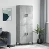 Image de vidaXL Buffet haut Gris béton 69 5x34x180 cm Bois dingénierie 3195679