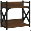 Image de Support dimprimante - vidaXL - 2 niveaux - Bois dingénierie - Métal - Marron 40x20x40 cm