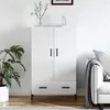 Image de vidaXL Buffet haut blanc brillant 695x31x115 cm bois dingénierie 828246