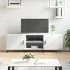 Image de vidaXL Meuble TV blanc 150x30x50 cm bois dingénierie 829100