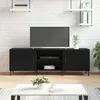 Image de vidaXL Meuble TV noir 150x30x50 cm bois dingénierie 829101