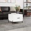 Image de vidaXL Table basse blanc brillant 50x50x40 cm bois dingénierie 829416