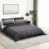 Image de vidaXL Ensemble de housse de couette gris foncé 155x220 cm Coton 136425