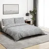 Image de vidaXL Ensemble de housse de couette Gris 200x200 cm Coton 136456