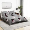 Image de vidaXL Ensemble de housse de couette Gris 140x200 cm Coton 136462