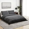 Image de vidaXL Ensemble de housse de couette gris foncé 220x240 cm Coton 136482