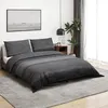 Image de vidaXL Ensemble de housse de couette gris foncé 225x220 cm Coton 136490