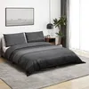 Image de vidaXL Ensemble de housse de couette gris foncé 260x220 cm Coton 136491