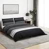 Image de vidaXL Ensemble de housse de couette noir et blanc 140x200 cm Coton 136492