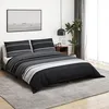 Image de vidaXL Ensemble de housse de couette noir et blanc 135x200 cm Coton 136499