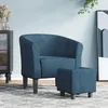 Image de vidaXL Fauteuil Cabriolet avec Repose-pied Chaise avec Accoudoirs Canapé avec Dossier Siège Rembourré Salon Chambre Bleu 356453