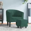 Image de vidaXL Fauteuil Cabriolet avec Repose-pied Chaise avec Accoudoirs Canapé avec Dossier Siège Rembourré Salon Chambre Vert 356480