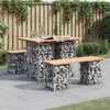 Image de vidaXL Table de jardin Gabion Design 100x70x72 cm Bois massif Pin 834365