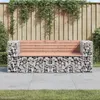 Image de vidaXL Banc de jardin design gabion 184x71x655 cm bois massif douglas 3196237