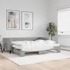 Image de vidaXL Lit de jour avec gigogne et matelas gris clair 90x200 cm tissu 3196596