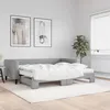 Image de vidaXL Lit de jour avec gigogne et matelas gris clair 90x190 cm tissu 3196606