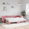 Image de vidaXL Lit de jour avec gigogne sans matelas rose 80x200 cm 3196687