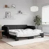 Image de vidaXL Lit de jour avec lit gigogne noir 90x200 cm tissu 3196818