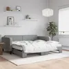 Image de vidaXL Lit de jour avec gigogne et matelas gris clair 100x200 cm tissu 3196839