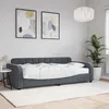 Image de vidaXL Lit de jour avec matelas gris foncé 90x200 cm velours 3196906