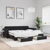 Image de vidaXL Lit de jour avec gigogne et tiroirs noir 90x190 cm velours 3196992