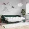 Image de vidaXL Lit de jour avec gigogne et matelas vert foncé 80x200cm velours 3197082