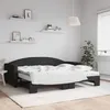 Image de vidaXL Lit de jour avec gigogne et matelas noir 90x200 cm tissu 3197208