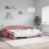 Image de vidaXL Lit de jour avec gigogne sans matelas rose 90x200 cm 3197304
