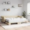 Image de vidaXL Lit de jour avec lit gigogne crème 90x200 cm tissu 3197430
