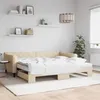 Image de vidaXL Lit de jour avec gigogne et matelas crème 90x200 cm tissu 3197448