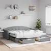 Image de vidaXL Lit de jour avec Gigogne et Tiroirs Canapé-lit avec Rangement Lit dInvité Meuble de Salon Chambre Moderne Gris 3197566