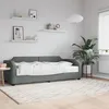 Image de vidaXL Lit de jour avec matelas gris foncé 100x200 cm tissu 3197622