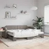 Image de vidaXL Lit de jour avec gigogne et matelas taupe 100x200 cm tissu 3197660