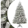 Image de vidaXL Sapin de Noël artificiel à charnières avec neige floquée 180 cm 357793