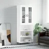 Image de vidaXL Buffet haut Blanc 695x34x180 cm Bois dingénierie 3198697