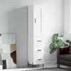 Image de vidaXL Buffet haut Blanc 34 5x34x180 cm Bois dingénierie 3200201