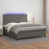 Image de 3141468 vidaXL Lit à sommier tapissier avec matelas Gris foncé 100x200 cm