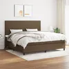 Image de 3141644 vidaXL Lit à sommier tapissier avec matelas Marron foncé 200x200 cm