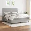 Image de 3141713 vidaXL Lit à sommier tapissier avec matelas Gris clair 180x200cm Tissu