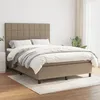 Image de 3141773 vidaXL Lit à sommier tapissier avec matelas Taupe 140x190 cm Tissu