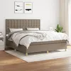 Image de vidaXL Sommier à lattes de lit avec matelas Taupe 180x200 cm Tissu 3142677