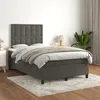 Image de vidaXL Sommier à lattes de lit et matelas Gris foncé 120x200cm Velours 3143254