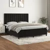 Image de VidaXL Lit à sommier tapissier et matelas Noir 160x200 cm Velours - Modèle 3143273