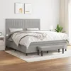 Image de VidaXL Lit à sommier tapissier avec matelas Gris clair 160x200cm Tissu - Modèle 3136765