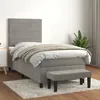 Image de 3137875 vidaXL Lit à sommier tapissier et matelas Gris clair 90x190 cm Velours
