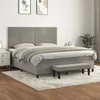 Image de 3137911 vidaXL Lit à sommier tapissier et matelas Gris clair 160x200cm Velours